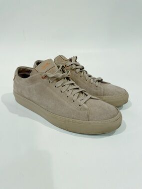 GoodMan Brand Men's Size 9 Italian Suede Leather Low Top Sneakers Beige